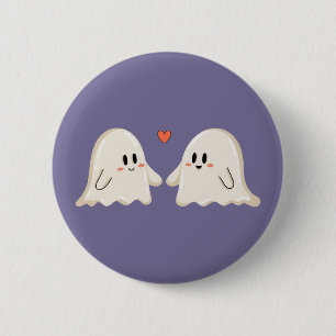 Badge Rond 5 Cm Couple de fantômes amoureux