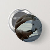 Badge Rond 5 Cm Couple de loup doux (Devant & derrière)