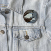 Badge Rond 5 Cm Couple de loup doux (En situation)
