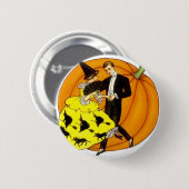 Badge Rond 5 Cm Couple d'Halloween (Devant & derrière)
