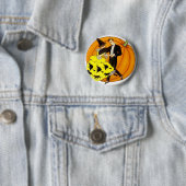 Badge Rond 5 Cm Couple d'Halloween (En situation)