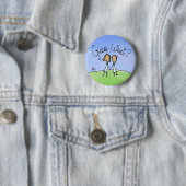 Badge Rond 5 Cm Couple Lesbienne mignonne Devinez quoi (En situation)