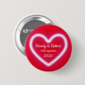Badge Rond 5 Cm Couple marié (Devant & derrière)