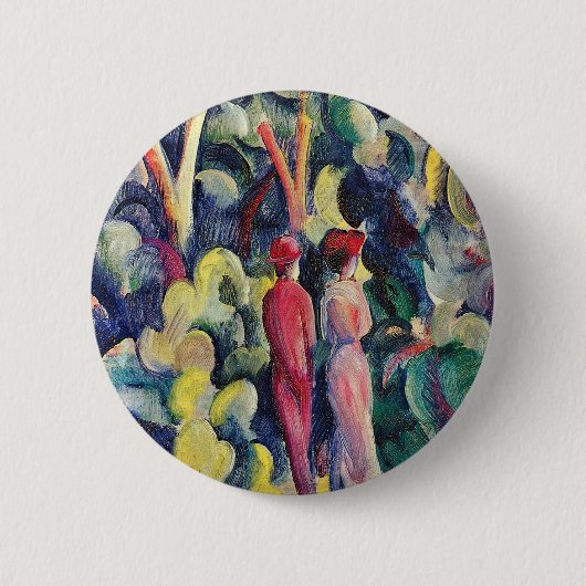 Badge Rond 5 Cm Couple sur la piste forestière par August Macke (Devant)