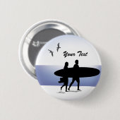 Badge Rond 5 Cm Couple surf sur le bouton arrière de l'épingle de  (Devant & derrière)