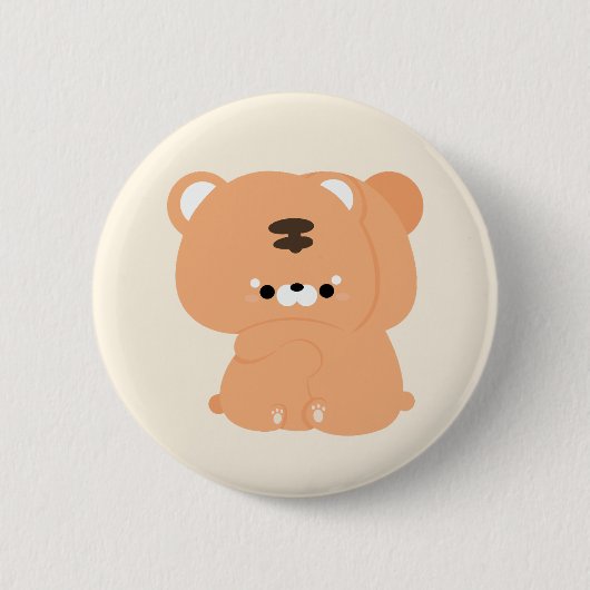 Badge Rond 5 Cm Couple Tigre mignon (Devant)