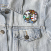 Badge Rond 5 Cm Couples cosmiques (En situation)