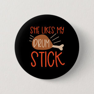 Badge Rond 5 Cm Couples De Thanksgiving Turquie Breast Elle Aime M