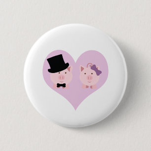 Badge Rond 5 Cm Couples mignons de porc