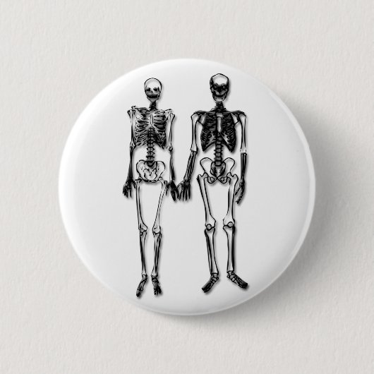 Badge Rond 5 Cm Couples squelettiques (Devant)