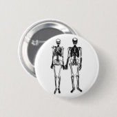 Badge Rond 5 Cm Couples squelettiques (Devant & derrière)