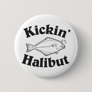 Badge Rond 5 Cm Coups de pied du flétan