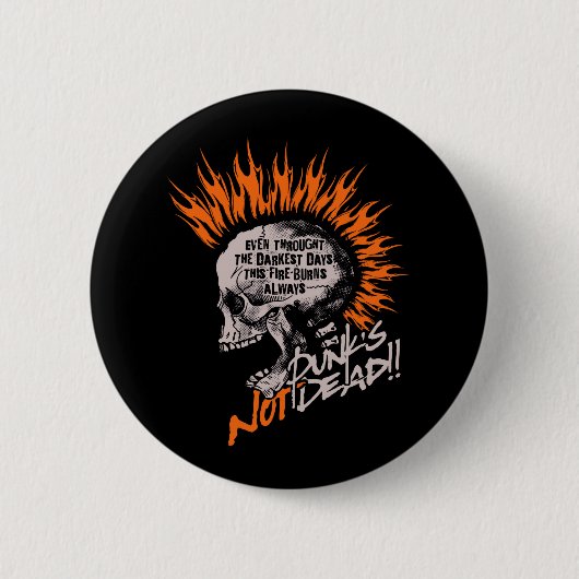 Badge Rond 5 Cm coups de poing en feu (Devant)