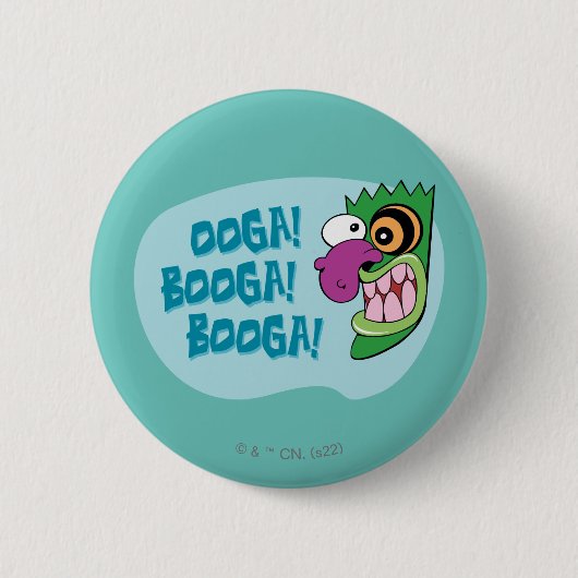 Badge Rond 5 Cm Courage du chien lâché | Ooga Booga Booga Booga ! (Devant)