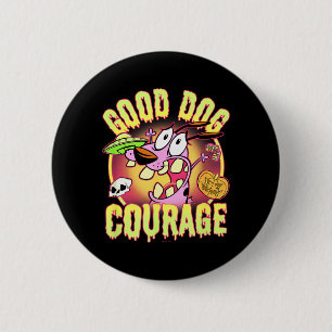Badge Rond 5 Cm Courage Le Chien Timide Halloween Bon Chien