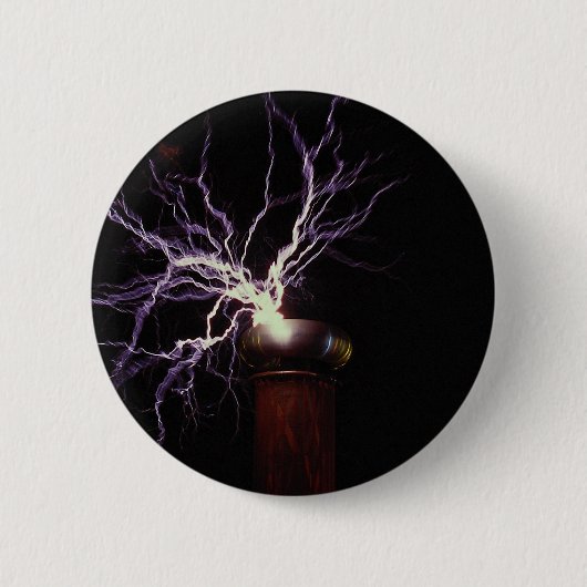 Badge Rond 5 Cm Courber de bobine de Tesla (Devant)