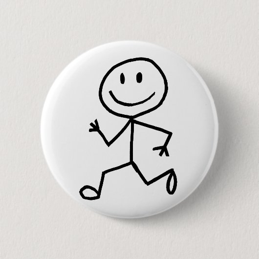 Badge Rond 5 Cm Coureur de Stickman (Devant)