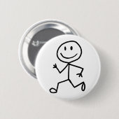 Badge Rond 5 Cm Coureur de Stickman (Devant & derrière)