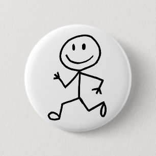 Badge Rond 5 Cm Coureur de Stickman