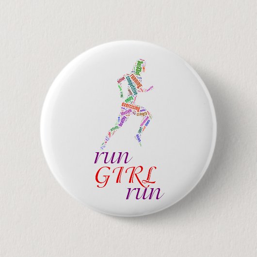 Badge Rond 5 Cm Courez une fille, courez (Devant)