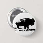 Badge Rond 5 Cm Courir Buffalo Bison Pop Art (Devant & derrière)