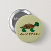 Badge Rond 5 Cm Courir la tortue (Devant & derrière)