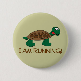 Badge Rond 5 Cm Courir la tortue