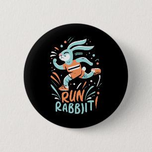 Badge Rond 5 Cm courir lapin marathon coureur lapin mignon