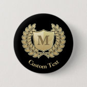 Badge Rond 5 Cm Couronne avec bouclier (Devant)