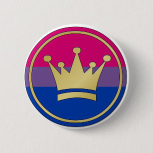 Badge Rond 5 Cm Couronne bisexuelle de fierté