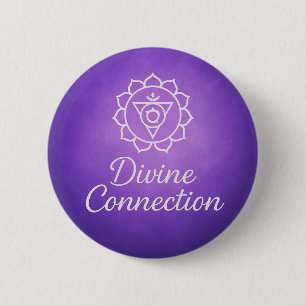 Badge Rond 5 Cm Couronne de connexion divine Chakra Énergie spirit