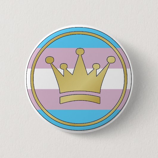 Badge Rond 5 Cm Couronne de fierté de transsexuel (Devant)