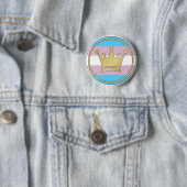 Badge Rond 5 Cm Couronne de fierté de transsexuel (En situation)