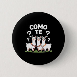 Badge Rond 5 Cm Couronne de fleurs de lama drôle como te point d'i