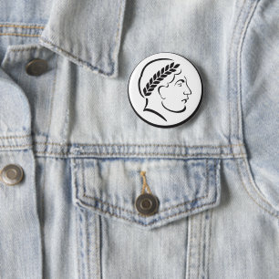 Badge Rond 5 Cm Couronne de Laurier Romaine Antique Épingle de Pro