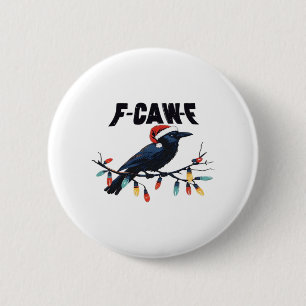 Badge Rond 5 Cm Couronne de Noël drôle classique design rétro