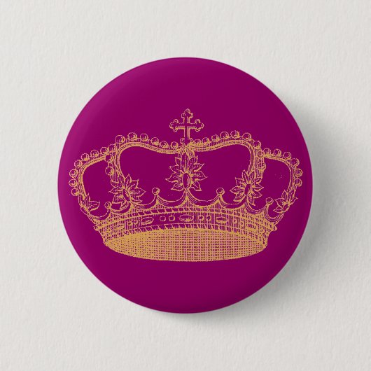 Badge Rond 5 Cm Couronne d'or (Devant)