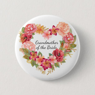 Badge Rond 5 Cm Couronne florale de boutonnière pour grand-mère de