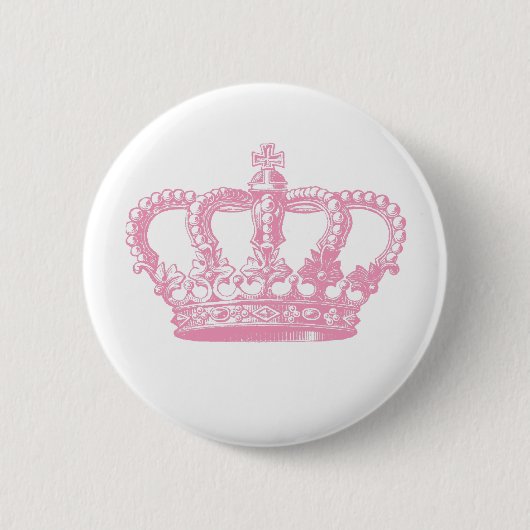Badge Rond 5 Cm Couronne rose (Devant)