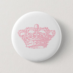 Badge Rond 5 Cm Couronne rose