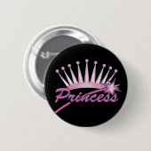 Badge Rond 5 Cm Couronne rose princesse (Devant & derrière)