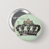 Badge Rond 5 Cm Couronne royale de la Reine (Devant & derrière)