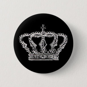 Badge Rond 5 Cm Couronne royale [foncée]