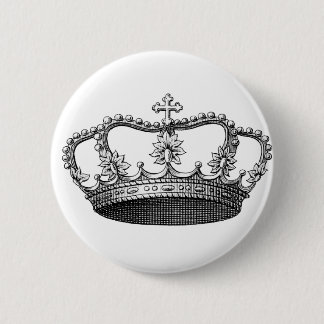 Badge Rond 5 Cm Couronne vintage noire et blanche