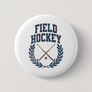 Badge Rond 5 Cm Couronnes de bâtons de hockey sur gazon Design uni