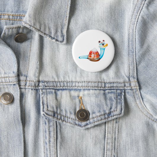 BADGE ROND 5 CM COURRIEL EN VERRE SOURIANT (En situation)