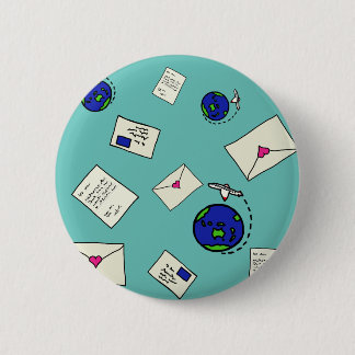 Badge Rond 5 Cm Courrier dans le monde