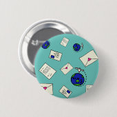 Badge Rond 5 Cm Courrier dans le monde (Devant & derrière)