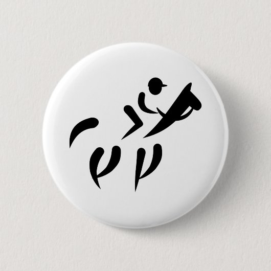 Badge Rond 5 Cm Course à cheval (Devant)