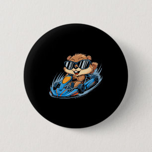 Badge Rond 5 Cm Course de kart de la marmotte Jour de la marmotte